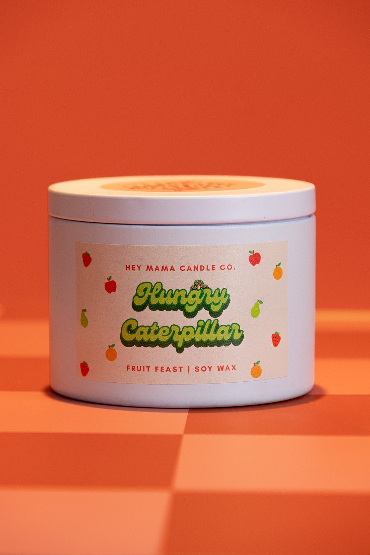 Hungry Caterpillar Soy Wax Candle | Strawberry Rhubarb Fruit Salad